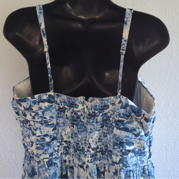 🍋✨ Abercrombie and Fitch Emerson strappy blue floral dress size xl - Picture 3 of 7
